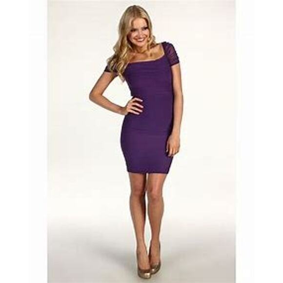 JESSICA SIMPSON Ruched Square Neck Dress - Picture 1 of 7